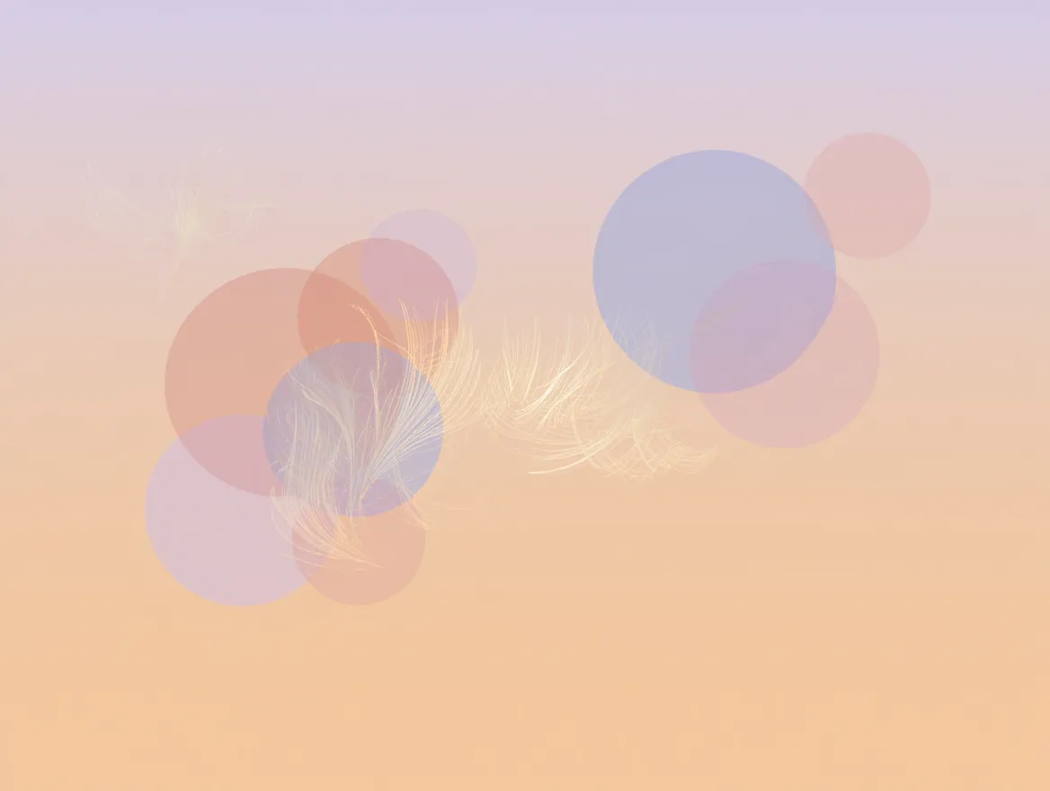 Abstrakt illustrasjon av morgenbevissthet med myke sirkler som symboliserer indre ro