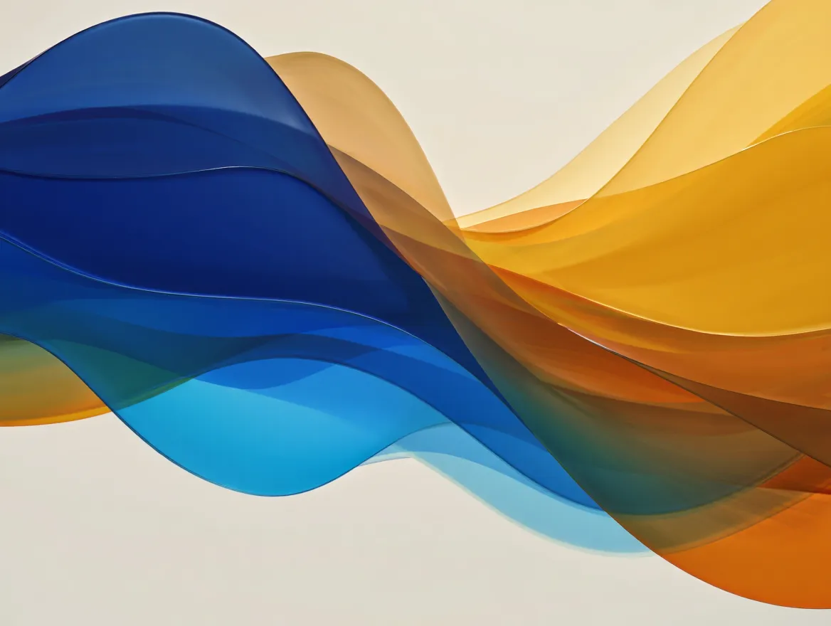 Abstrakt illustrasjon av daglig bevissthetsflyten med bølgende former som representerer indre bevegelse